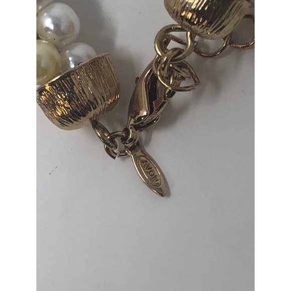 Pearl Twisted Necklace Avon Triple Color Gold Tone Clasp Extender Classic Chic - Picture 5 of 6